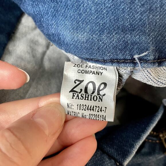 Zoe Fashion Size XS Jeans - Original Premium Denim Ripped Buttons Trendy Stylish - Picture 8 of 9